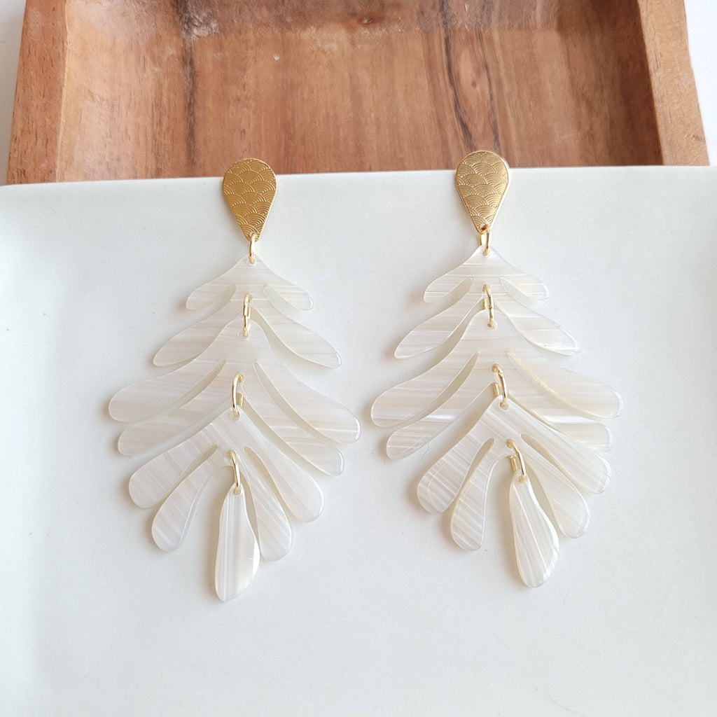 Palm Earrings - Seashell // Jewelry, Resort