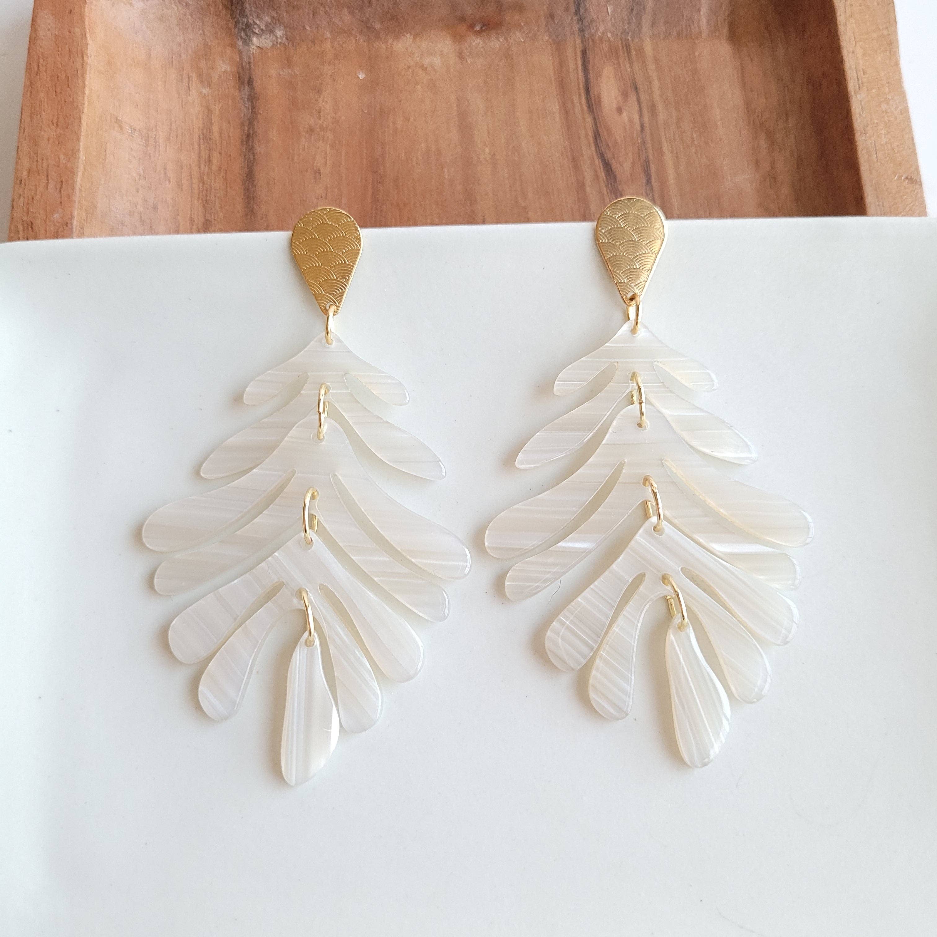 Palm Earrings - Seashell // Jewelry, Resort