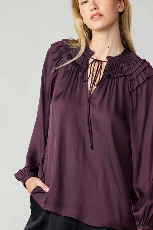Shoulder Ruffled Detail Blouse