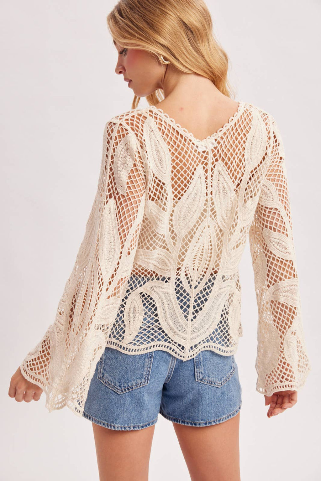 Open Hem Scalloped Top