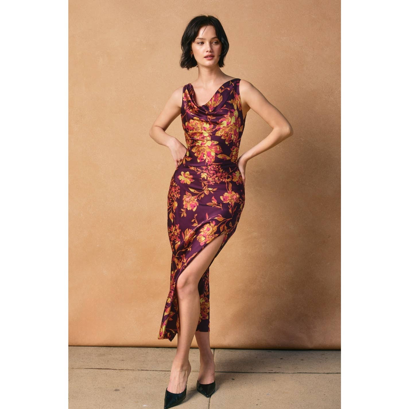 Carlie Drape Neck Dress
