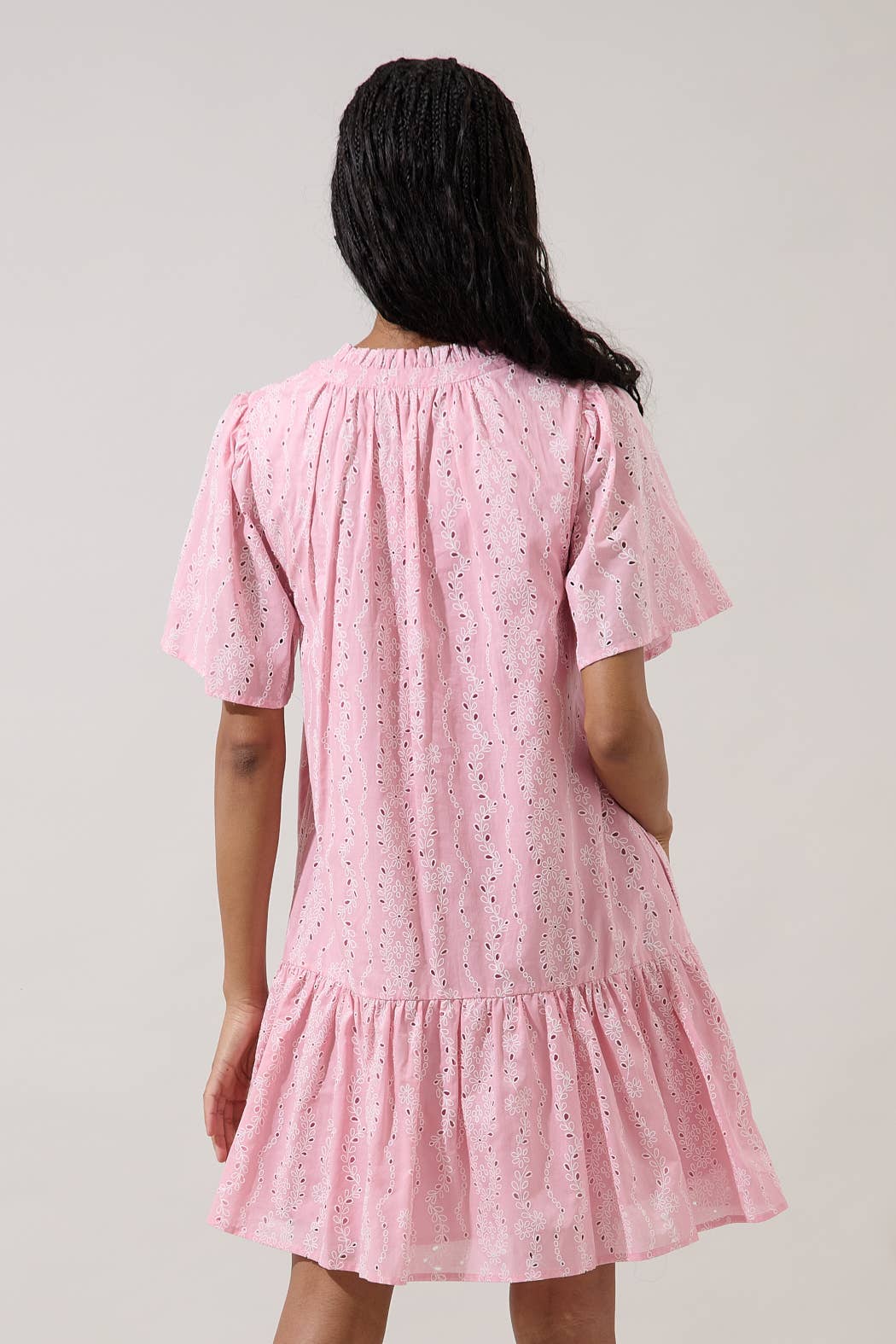 Azari Shift Mini Dress Eyelet
