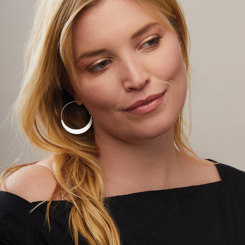 Refined Earring Collection - Crescent Hoop/Gold