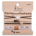 "Paws" Natural Hues with Silver & Paw Accents Hair Tie Bracelet