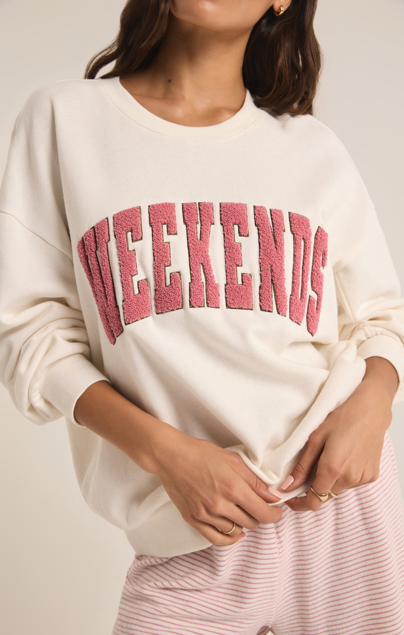 Oversized Weekends Sweatshirt by Z Lounge