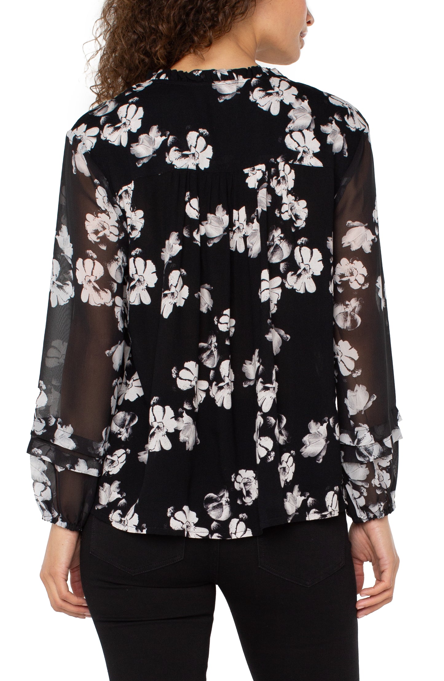 Shirred Tie Front Blouse by Liverpool