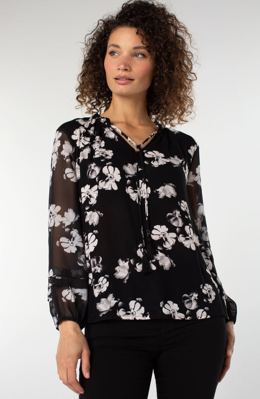 Shirred Tie Front Blouse by Liverpool