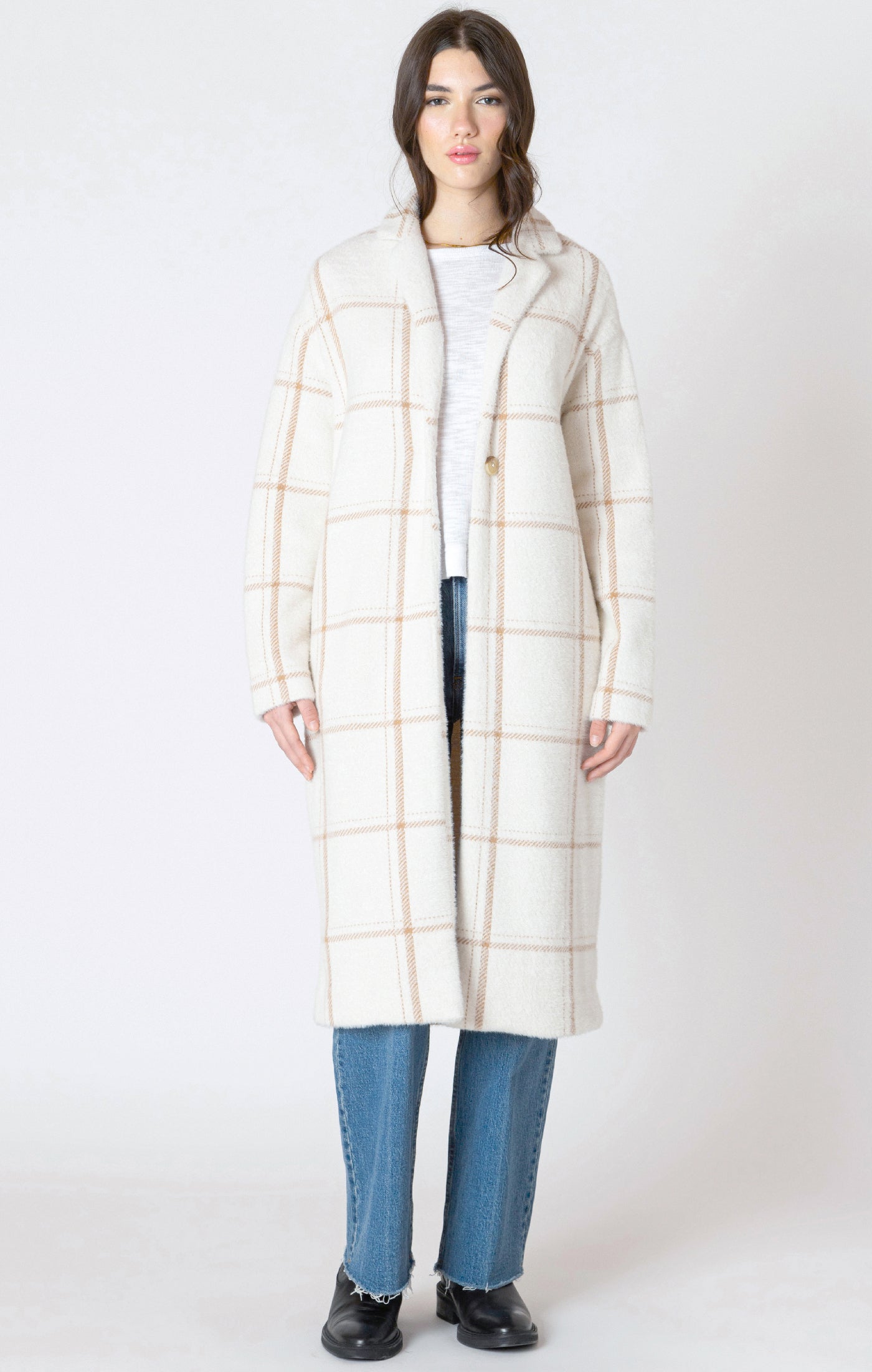 Dex Clothing Windowpane Long Line Sweater