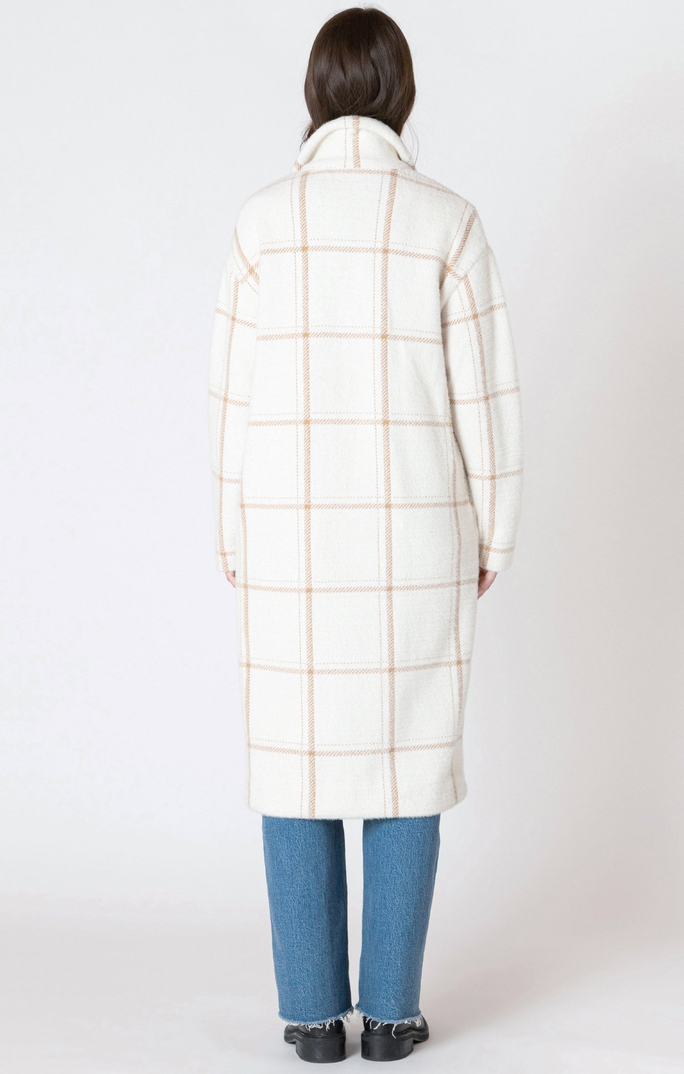 Dex Clothing Windowpane Long Line Sweater
