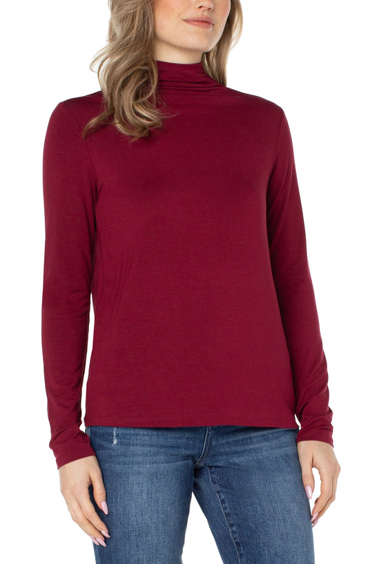 Long Sleeve Mock Neck Knit by Liverpool LM8829VMK