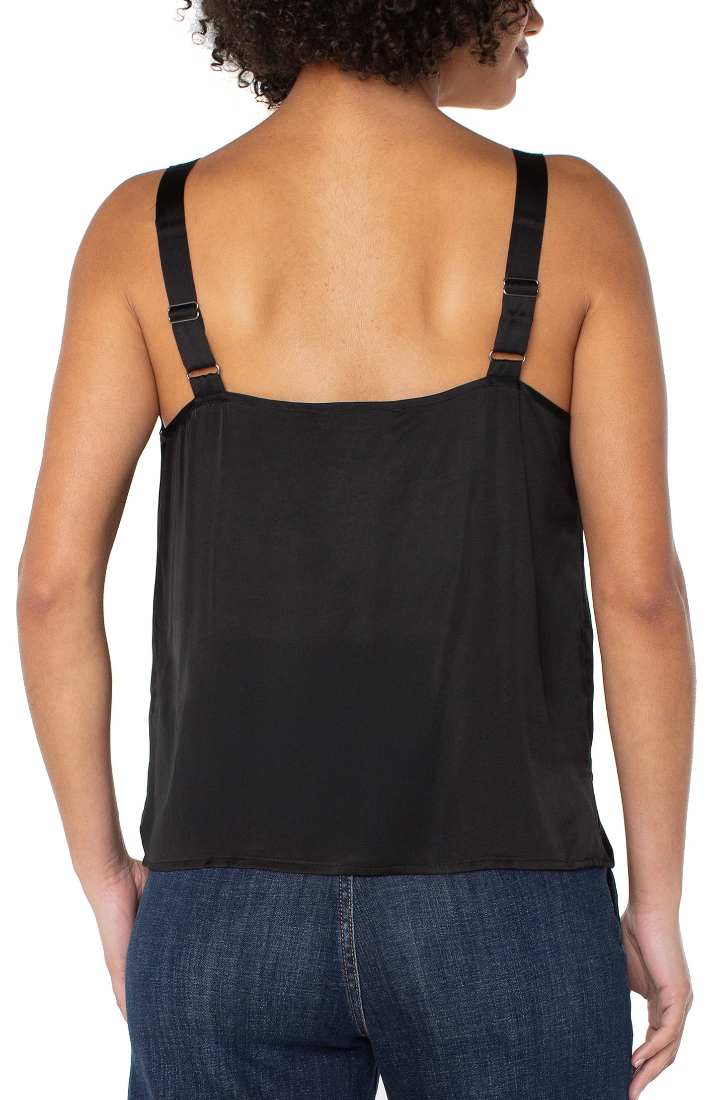 Woven Tank with Lace Trim by Liverpool