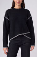Long Sleeve Crewneck Sweater with Cream Tulip Hem by Liverpool